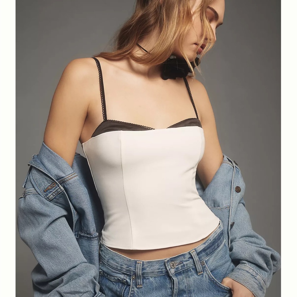 Reformation White and Black Tank Top